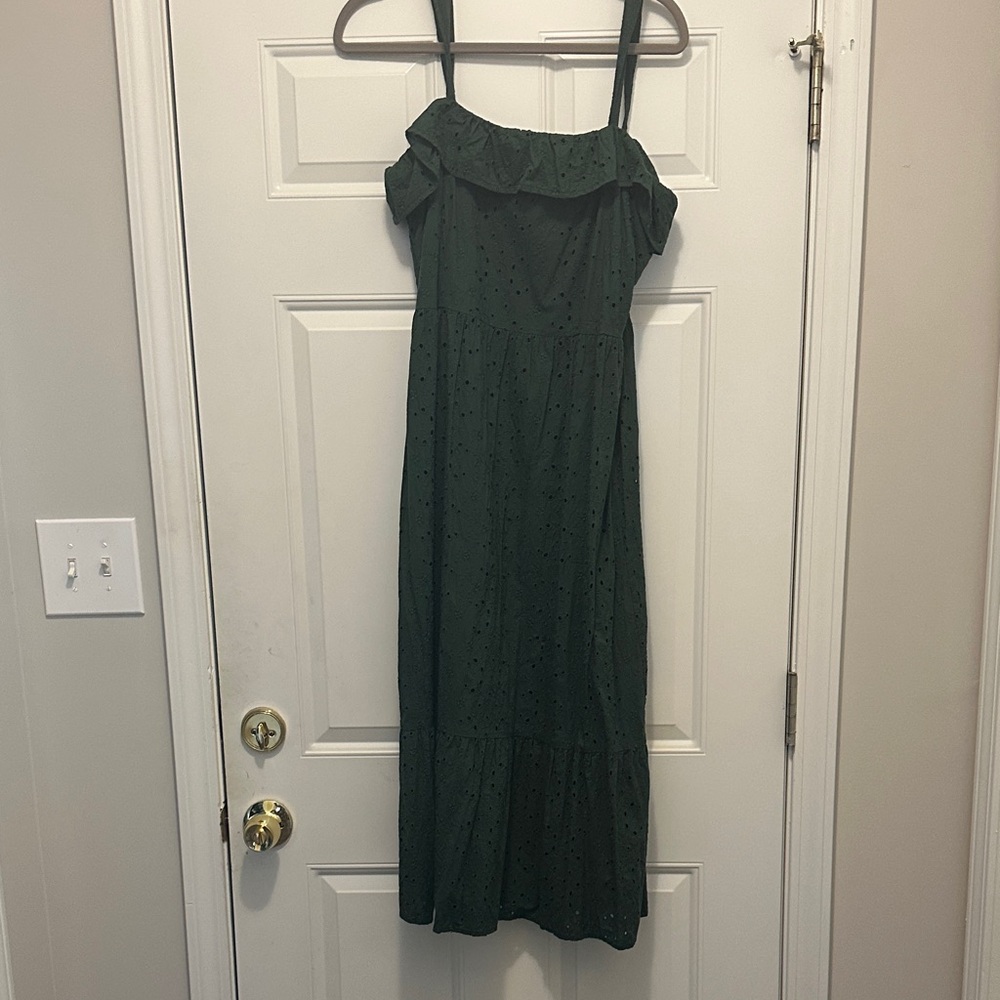 LOFT Dark Green Maxi Dress